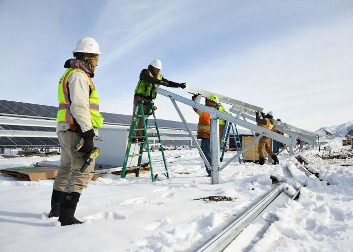 professional snow removal from solar panels